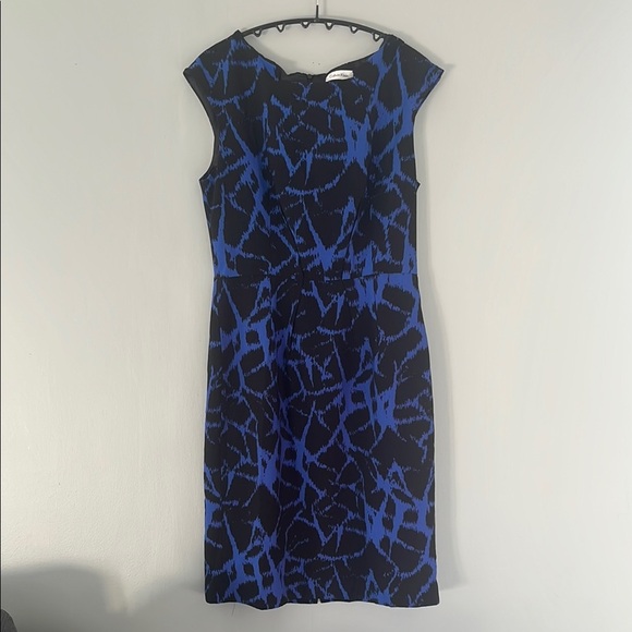 Calvin Klein Black and Blue Sleeveless Sheath Dress - Picture 1 of 5